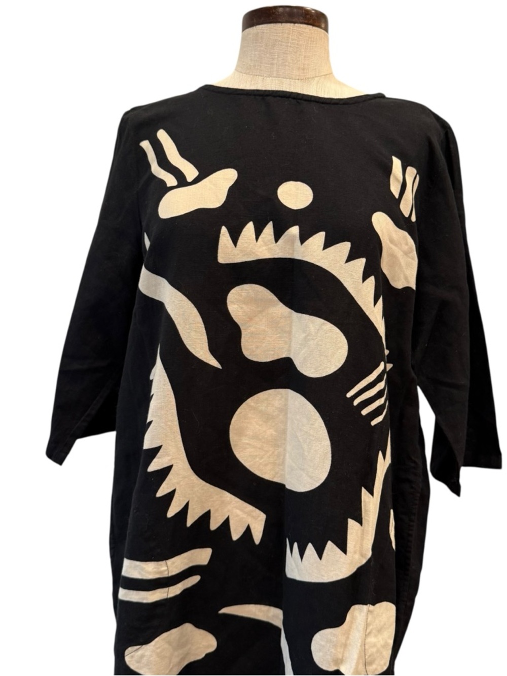 Gundrun Sjoden abstract linen and cotton tunic - Picture 3 of 12